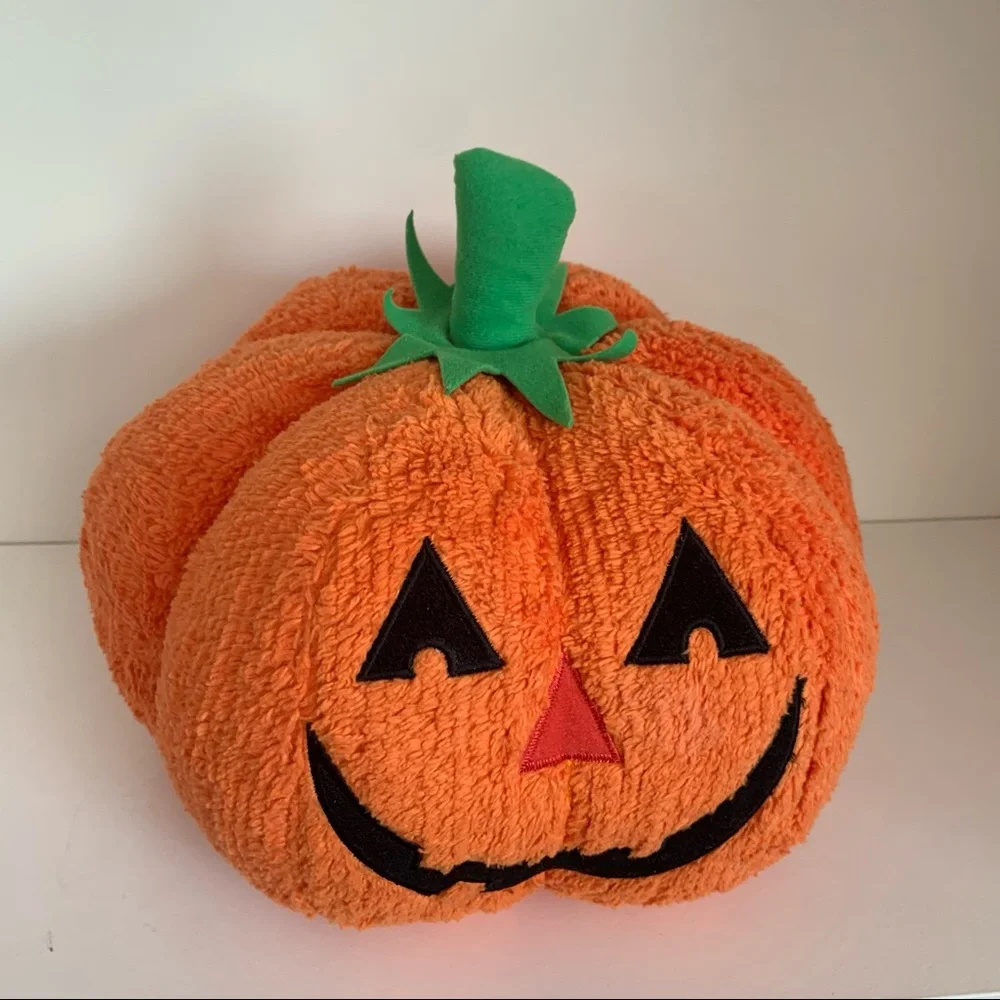 Vintage Large Jack o lantern plush pumpkin Halloween decor